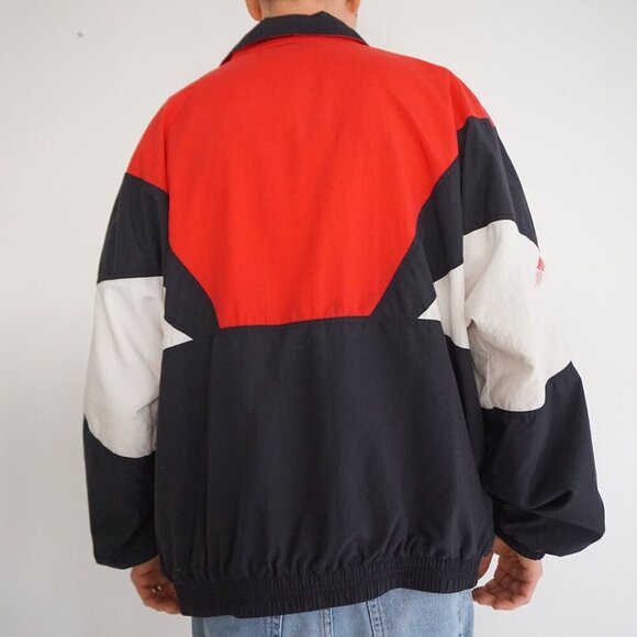 Vintage '80s What's Up Red Black Jackalopes Nylon Cotton Lined Sporty Jacket XL - Picture 3 of 11